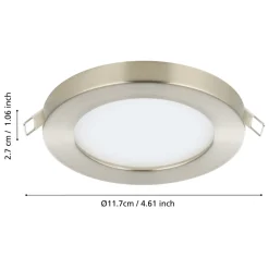 Eglo FUEVA FLEX inbouwarmatuur aluminium nikkel-mat / Kunststof wit H: 2 mm | Ø 117 mm Outlet