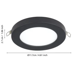 Eglo FUEVA FLEX inbouwarmatuur aluminium zwart / Kunststof wit H: 2 mm | Ø 117 mm Sale