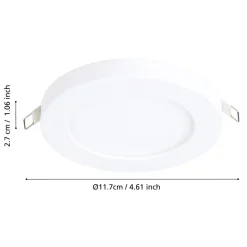 Eglo FUEVA FLEX inbouwarmatuur aluminium wit / Kunststof wit H: 2 mm | Ø 117 mm Best