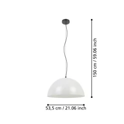 Eglo GAETANO 1 hanglamp staal zwart / staal grijs, wit H: 1500 mm | Ø 535 mm New
