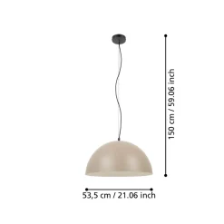 Eglo GAETANO 1 hanglamp staal zwart / staal zand, crème H: 1500 mm | Ø 535 mm Best