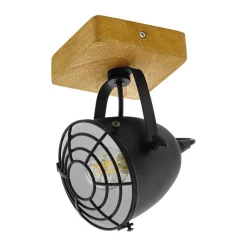 Eglo GATEBECK spot Hout natuur / staal zwart H: 205 mm Discount