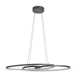 Eglo GIANELLA hanglamp aluminium, staal zwart / Kunststof wit H: 1200 mm
