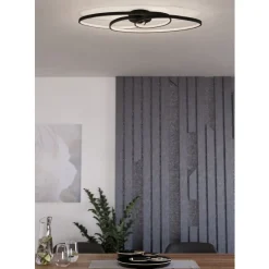 Eglo GIANELLA Plafondarmaturen aluminium, staal zwart / Kunststof wit H: 80 mm