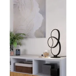 Eglo GIANELLA Tafellampen aluminium, staal zwart / Kunststof wit H: 395 mm Discount