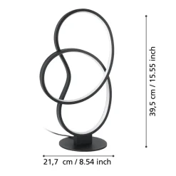 Eglo GIANELLA Tafellampen aluminium, staal zwart / Kunststof wit H: 395 mm Discount