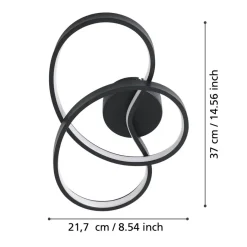 Eglo GIANELLA Wandlamp aluminium, staal zwart / Kunststof wit H: 215 mm Online