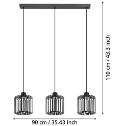 Eglo GINESTRONE-Z hanglamp staal zwart / Kunststof wit H: 1100 mm Hot