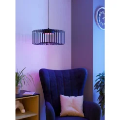 Eglo GINESTRONE-Z hanglamp staal zwart / Kunststof wit H: 1100 mm | Ø 450 mm Clearance