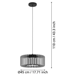 Eglo GINESTRONE-Z hanglamp staal zwart / Kunststof wit H: 1100 mm | Ø 450 mm Clearance