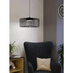 Eglo GINESTRONE-Z hanglamp staal zwart / Kunststof wit H: 1100 mm | Ø 450 mm Clearance