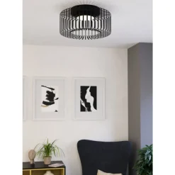 Eglo GINESTRONE-Z Plafondarmaturen staal zwart / Kunststof wit H: 220 mm | Ø 450 mm Clearance