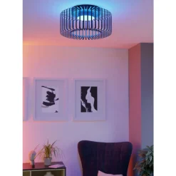 Eglo GINESTRONE-Z Plafondarmaturen staal zwart / Kunststof wit H: 220 mm | Ø 450 mm Clearance