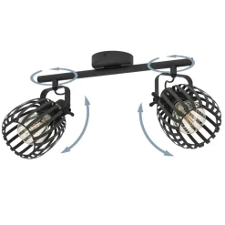 Eglo GIRONA spot staal zwart, geborsteld messing H: 150 mm Online