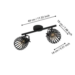 Eglo GIRONA spot staal zwart, geborsteld messing H: 150 mm Online