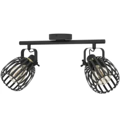 Eglo GIRONA spot staal zwart, geborsteld messing H: 150 mm Online