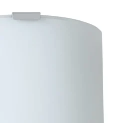 Eglo GRAFIK Wand-/plafondlamp staal zilver / glas satijn wit H: 210 mm