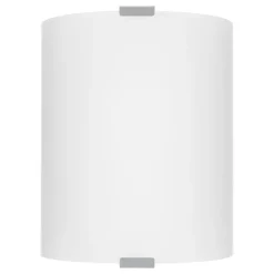 Eglo GRAFIK Wand-/plafondlamp staal zilver / glas satijn wit H: 210 mm