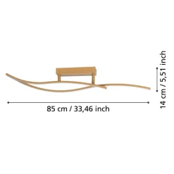 Eglo GRISOLIA Plafondarmaturen staal, kunststof bruin / Kunststof wit H: 150 mm Outlet