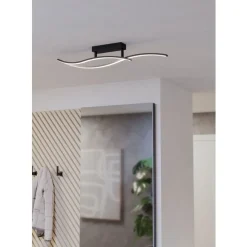 Eglo GRISOLIA Plafondarmaturen staal, kunststof zwart / Kunststof wit H: 150 mm Outlet