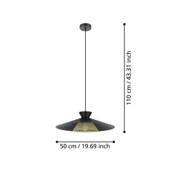 Eglo GRIZEDALE hanglamp staal zwart, geelkoper H: 1100 mm | Ø 500 mm New
