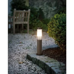 Eglo HELSINKI Sokkelarmaturen roestvast staal roestbruin / Kunststof zwart-transparant H: 450 mm | Ø 75 mm Sale