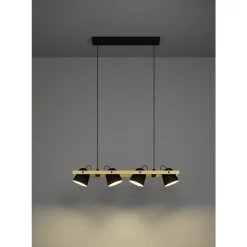 Eglo HORNWOOD-Z hanglamp staal, hout zwart, bruin H: 1100 mm New