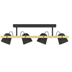 Eglo HORNWOOD-Z Plafondarmaturen staal, hout zwart, bruin H: 160 mm Clearance