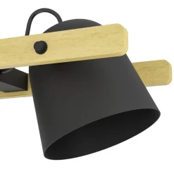 Eglo HORNWOOD-Z Plafondarmaturen staal, hout zwart, bruin H: 160 mm Clearance