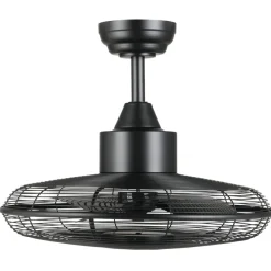 Eglo IGELDO Ventilator met licht ijzer zwart-mat / acryl melkkleurig H: 460 mm | Ø 530 mm Clearance