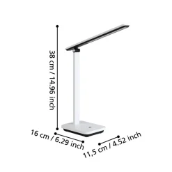 Eglo INIESTA Tafellampen Kunststof wit, zwart / Kunststof wit H: 350 mm