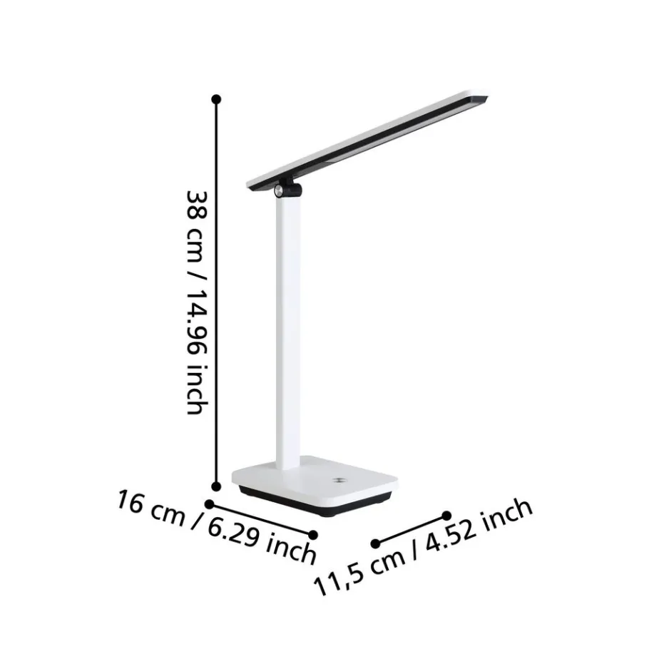 Eglo INIESTA Tafellampen Kunststof wit, zwart / Kunststof wit H: 350 mm