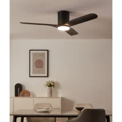 Eglo KAWANA Ventilator met licht ABS zwart-mat / acryl melkkleurig H: 255 mm | Ø 1320 mm Clearance