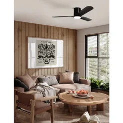 Eglo KAWANA Ventilator met licht ABS zwart-mat / acryl melkkleurig H: 255 mm | Ø 1320 mm Clearance