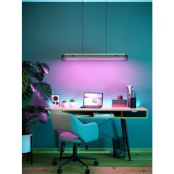 Eglo KOKOMO-Z hanglamp staal, hout zwart, bruin / aluminium, kunststof zwart, wit H: 1100 mm Outlet