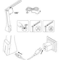 Eglo LA SECA Tafellampen Kunststof zwart H: 260 mm Hot