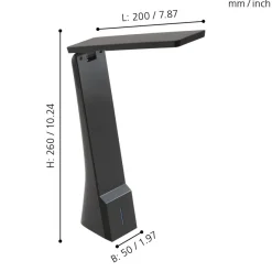 Eglo LA SECA Tafellampen Kunststof zwart H: 260 mm Hot