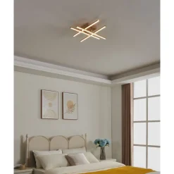 Eglo LASANA 4 Wand-/plafondlamp staal, aluminium lichtbruin / Kunststof wit H: 105 mm Online