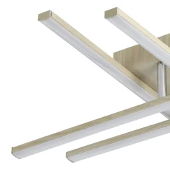 Eglo LASANA 4 Wand-/plafondlamp staal, aluminium lichtbruin / Kunststof wit H: 105 mm Online