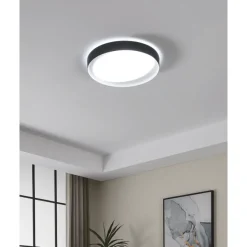 Eglo LAURITO Plafondarmaturen staal wit / Kunststof zwart, wit H: 70 mm | Ø 490 mm