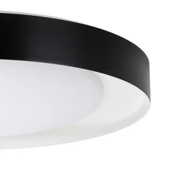 Eglo LAURITO Plafondarmaturen staal wit / Kunststof zwart, wit H: 70 mm | Ø 490 mm