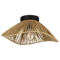 Eglo LAVISTER Plafondarmaturen staal zwart / papier natuur H: 175 mm | Ø 390 mm Best