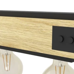 Eglo LAYHAM hanglamp hout, staal bruin, zwart H: 1100 mm Hot