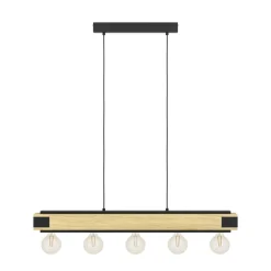 Eglo LAYHAM hanglamp hout, staal bruin, zwart H: 1100 mm Hot