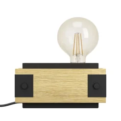 Eglo LAYHAM Tafellampen hout, staal bruin, zwart H: 100 mm New