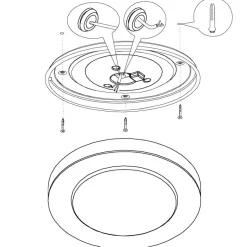 Eglo LED CARPI Wand-/plafondlamp staal zwart, wit / Kunststof wit H: 75 mm | Ø 300 mm Hot