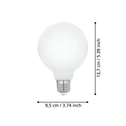 Eglo LEDE27 Lichtbron / Glas opaal Ø 95 mm Outlet