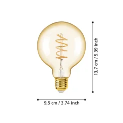 Eglo LEDE27 Lichtbron / Glas amber Ø 95 mm Best