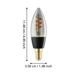 Eglo LEDE14 Lichtbron / glas gestoomd zwart-transparant Ø 35 mm Hot