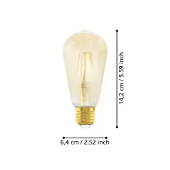 Eglo LEDE27 Lichtbron / Glas amber Ø 64 mm